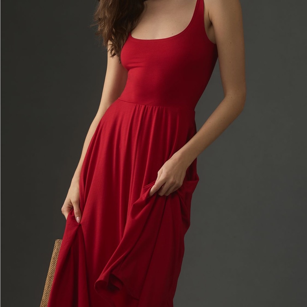 Reformation Red Sleeveless Maxi Sundress